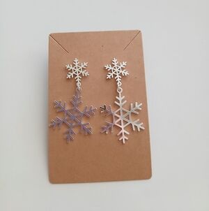 Fashion Jewelry Silver Snowflake Earrings